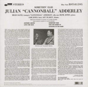 CANNONBALL ADDERLEY - SOMETHIN' ELSE - Görsel 2