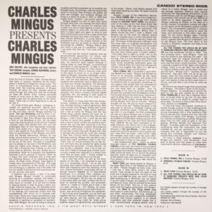 CHARLES MINGUS - CHARLES MINGUS PRESENTS CHARLES MINGUS - Görsel 2