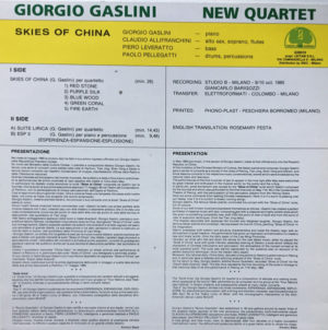 GIORGIO GASLINI - SKIES OF CHINA - Görsel 2