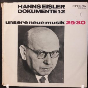 HANNS EISLER - DOKUMENTE 1/2