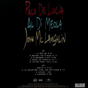 PACO DE LUCIA.AL DI MEOLA.JOHN MCLAUGHLIN - THE GUITAR TRIO - Görsel 2