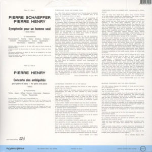 PIERRE SCHAEFFER.PIERRE HENRY - SYMPHONIE POUR UN HOMME SEUL.CONCERTO DES AMBIGUITES - Görsel 2