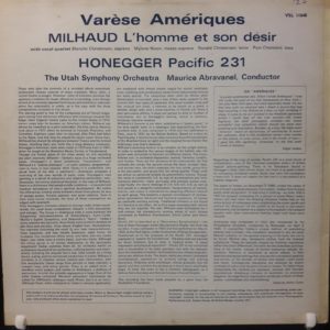 VARESE.MILHAUD.HONEGGER - AMERIQUES.L'HOMME ET SON DESIR.PACIFIC 231 - Görsel 2