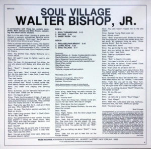 WALTER BISHOP JR. - SOUL VILLAGE - Görsel 2