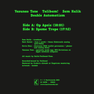YASUNAO TONE.TALIBAM!.SAM KULIK - DOUBLE AUTOMATISM - Görsel 2