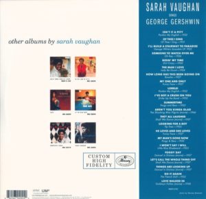 SARAH VAUGHAN - SINGS GEORGE GERSHWIN - Görsel 2
