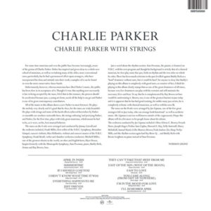 CHARLIE PARKER - CHARLIE PARKER WITH STRINGS - Görsel 2