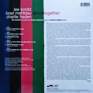 LEE KONITZ - BRAD MEHLDAU - CHARLIE HADEN - ALONE TOGETHER - Görsel 2