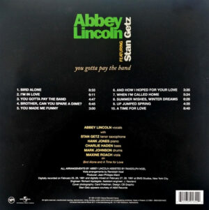 ABBEY LINCOLN FEAT. STAN GETZ - YOU GOTTA PAY THE BAND - Görsel 2