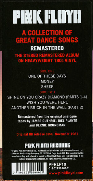 PINK FLOYD - A COLLECTION OF GREAT DANCE SONGS - Görsel 3