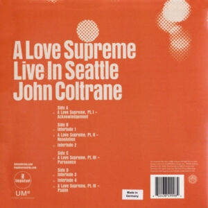 JOHN COLTRANE - A LOVE SUPREME - LIVE IN SEATTLE - Görsel 2