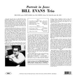 BILL EVANS TRIO - PORTRAIT IN JAZZ - Görsel 2