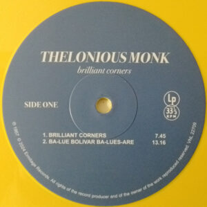THELONIOUS MONK - BRILLIANT CORNERS (RENKLİ PLAK) - Görsel 3