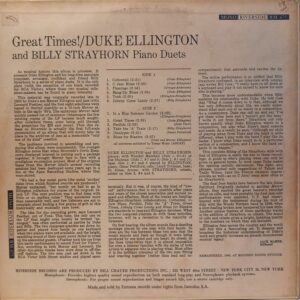 DUKE ELLINGTON - BILLY STRAYHORN - GREAT TIMES - Görsel 2
