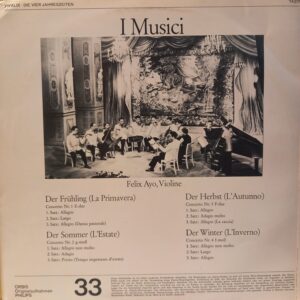 I MUSICI - VIVALDI - FELIX AYO - DIE VIER JAHRESZEITEN (FOUR SEASONS) - Görsel 2