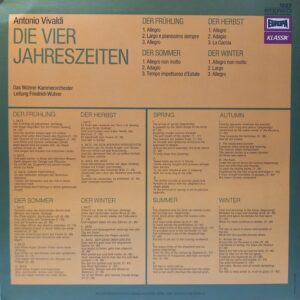 VIVALDI - FRIEDRICH WUHRER - DIE VIER JAHRESZEITEN (FOUR SEASONS) - Görsel 2